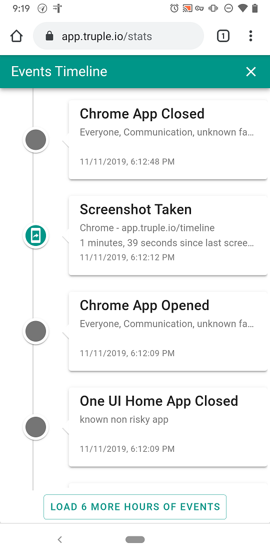 event timeline