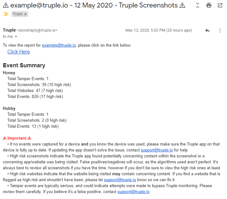 new emailed report format